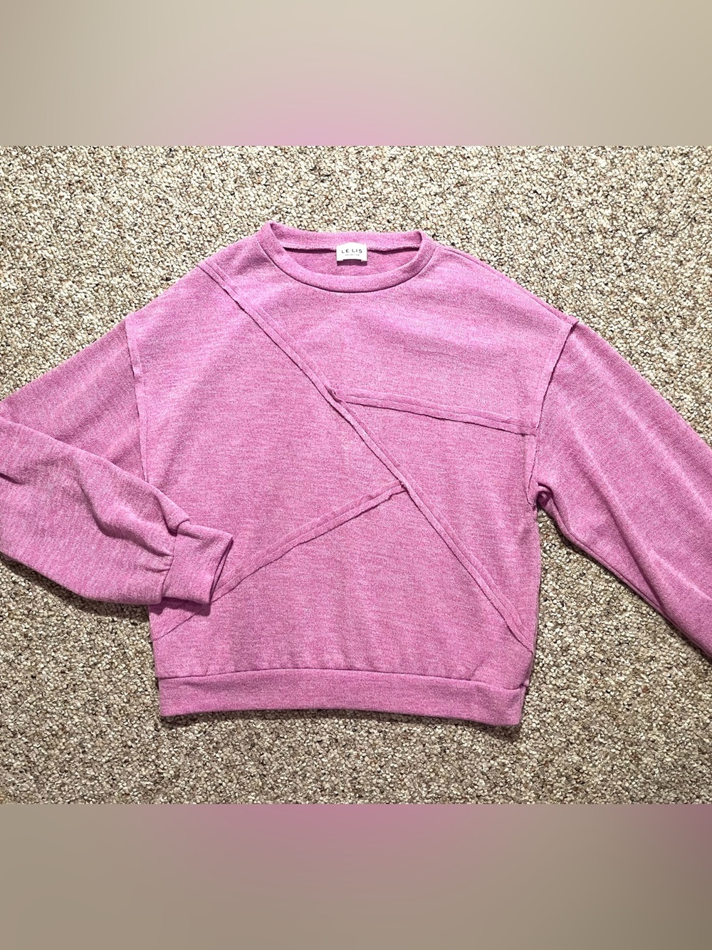 Le Lis Pink Mauve Knit Crewneck Sweater